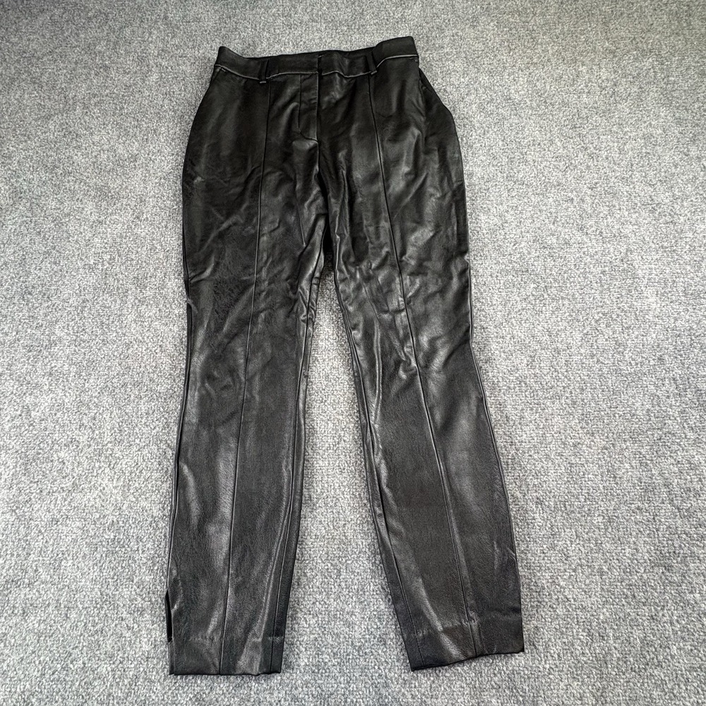 Express Faux Leather Pants Women's 4R Black Moto Streetwear Grunge Slim Ankle